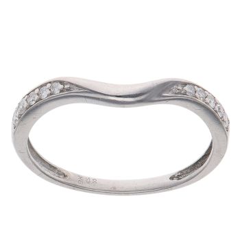 18ct White Gold 0.10ct Diamond Wishbone Ring