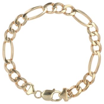 9ct Yellow Gold Figaro Bracelet 9"