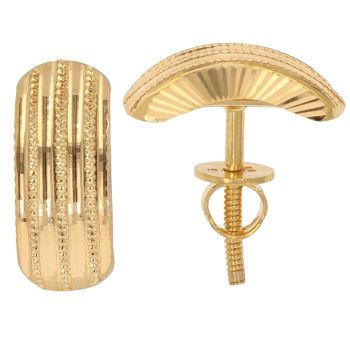 22ct Yellow Gold D Cut Dots Stud Earrings
