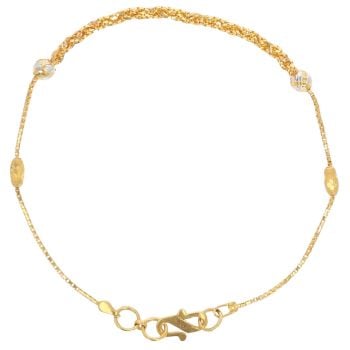 22ct Yellow Gold Beaded And Knitted Fancy Bracelet 7"