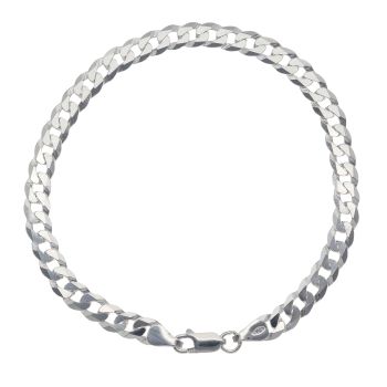 Silver Flat Curb Bracelet 8.5"