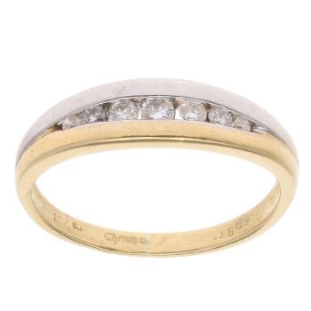 18ct Yellow and White Gold 0.15ct Diamond Graduated Eternity Ring