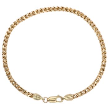 9ct Yellow Gold Gold Foxtail Fancy Bracelet 8"