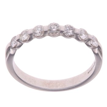 18ct White Gold 0.50ct Brilliant Cut Diamond Half Eternity Ring