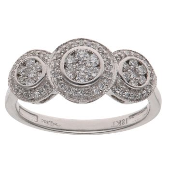 18ct White Gold 0.50ct Brilliant Cut Diamond Cluster Ring