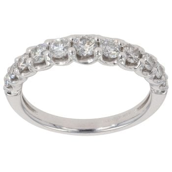 Platinum 0.70ct Brilliant Cut Diamond Half Eternity Ring