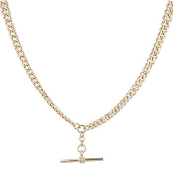 9ct Yellow Gold Albert T-Bar Chain 18"