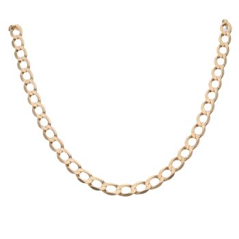 9ct Yellow Gold Plain Curb Chain 22"