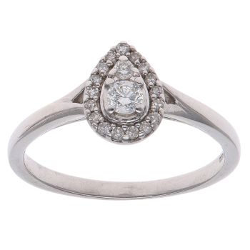 9ct White Gold 0.20ct Brilliant Cut Diamond Cluster Ring