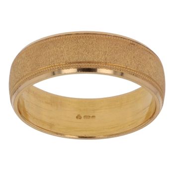 22ct Yellow Gold Grain Edge 6mm Wedding Band