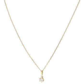 18ct Yellow Gold 0.33ct Brilliant Cut Diamond Solitaire Pendant and Chain 18"