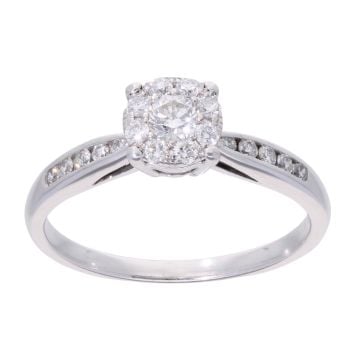 9ct White Gold 0.33ct Diamond Cluster Ring