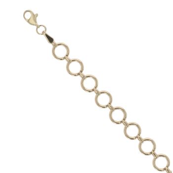 9ct Yellow Gold Circles Fancy Bracelet 7.5"