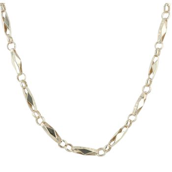 14ct Yellow Gold Greek Key Geometric Openwork Chain 24"