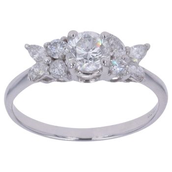 18ct White Gold 1.00ct Brilliant Cut Diamond Fancy Ring