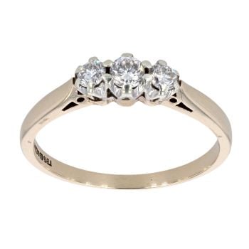 9ct Yellow Gold 0.33ct Diamond Trilogy Ring