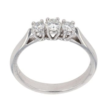 Platinum 0.50ct Diamond Trilogy Ring