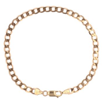 9ct Yellow Gold Curb Bracelet 8"