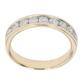 9ct Yellow Gold 0.75ct Brilliant Cut Diamond Half Eternity Ring