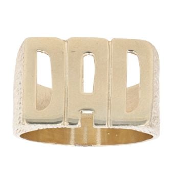 9ct Yellow Gold Textured Dad Ring