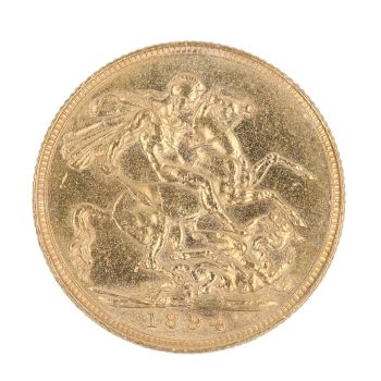 1894 Victoria Old Head Australia Full Sovereign Coin