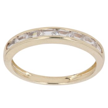 14ct Yellow Gold Cubic Zirconia Half Eternity Ring