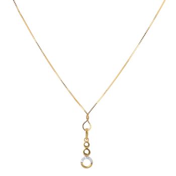 22ct Yellow and White Gold Circles Pendant and Chain 18"