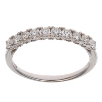 18ct White Gold 0.50ct Brilliant Cut Diamond Half Eternity Ring