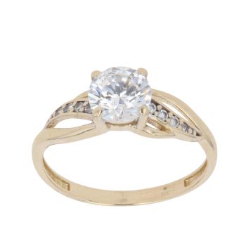 9ct Yellow Gold Cubic Zirconia Single Stone Ring