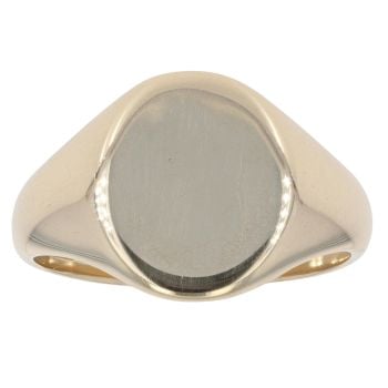 9ct Yellow Gold Plain Oval Signet Ring
