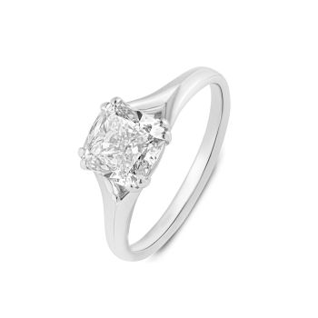 18ct White Gold 2.00ct Cushion Shaped Lab Grown Diamond Solitaire Ring G VS