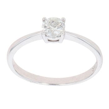 9ct White Gold 0.50ct Brilliant Cut Diamond Solitaire Ring