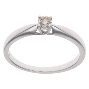 9ct White Gold 0.15ct Brilliant Cut Diamond Solitaire Ring