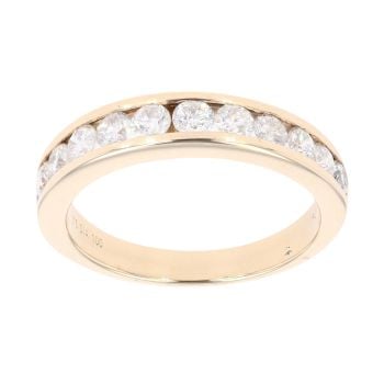 9ct Yellow Gold 1.00ct Brilliant Cut Diamond Half Eternity Ring