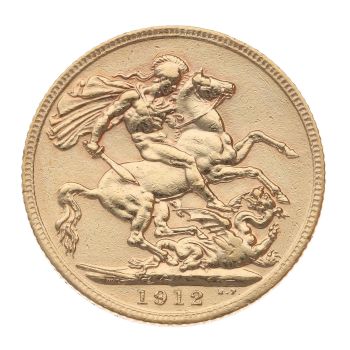 1912 George V Large Head UK Full Sovereign Coin