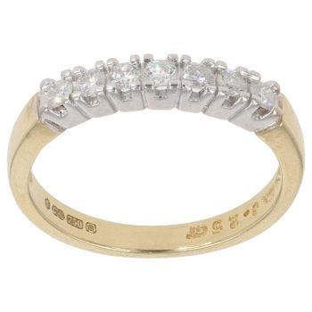 18ct Yellow Gold 0.25ct Brilliant Cut Diamond Half Eternity Ring