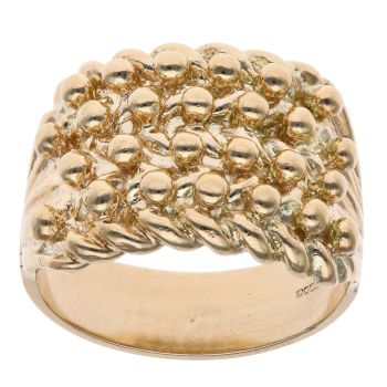 9ct Yellow Gold Four Row Keeper Ring