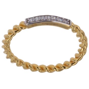 22ct Yellow Gold Cubic Zirconia Twist Ring