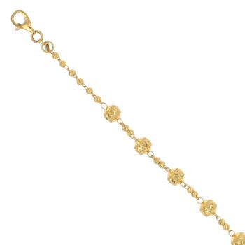 22ct Yellow Gold Bead Bracelet 7"