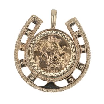 9ct Yellow Gold 1910 Edward VII UK Full Sovereign Coin Pendant