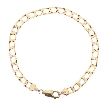 9ct Yellow Gold Square Curb Bracelet 8"
