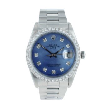 Rolex Custom Oyster Perpetual Date Pre Owned Watch Ref 15200