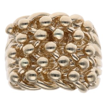 9ct Yellow Gold Five Row Keeper Ring