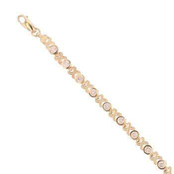 9ct Yellow Gold Cubic Zirconia Bracelet 8.5"