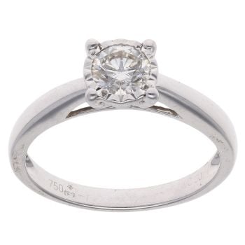 18ct White Gold 0.50ct Brilliant Cut Diamond Solitaire Ring