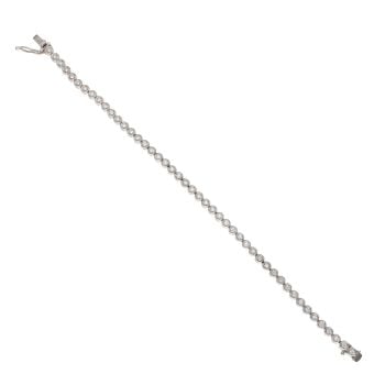 18ct White Gold Brilliant Cut 1.30ct Diamond Tennis Bracelet 7"