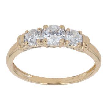 18ct Yellow and White Gold Cubic Zirconia Three Stone Ring