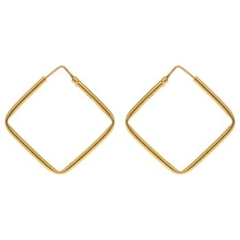 22ct Yellow Gold Classic Plain Square Hoop Earrings