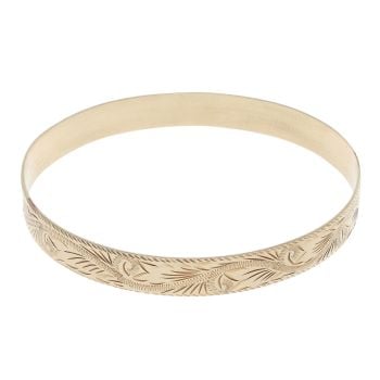 9ct Yellow Gold Patterned Bangle