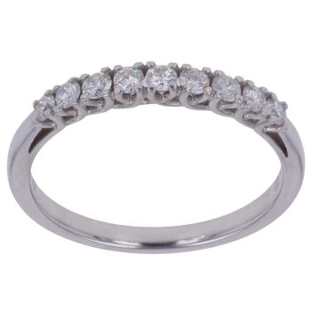 18ct White Gold 0.33ct Brilliant Cut Diamond Half Eternity Ring